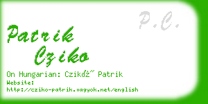 patrik cziko business card
